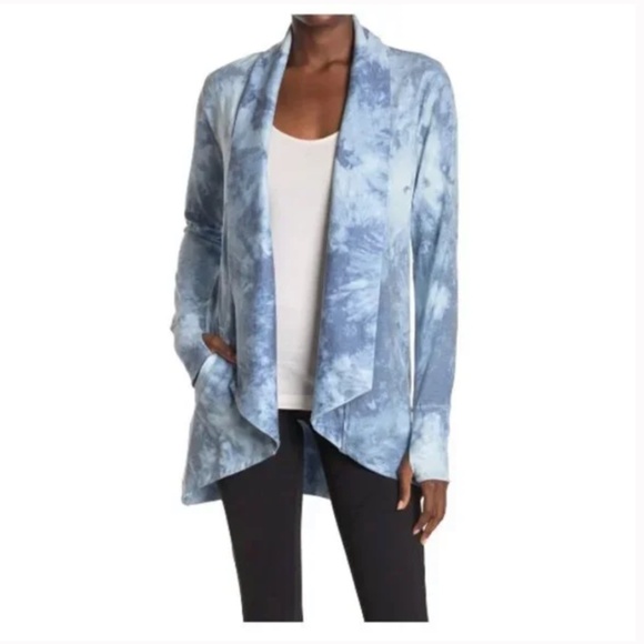 NWT! 90 DEGREE BY REFLEX INFINITY INKY CHILL TIE DYE Cardigan extra small NEW - Picture 1 of 15